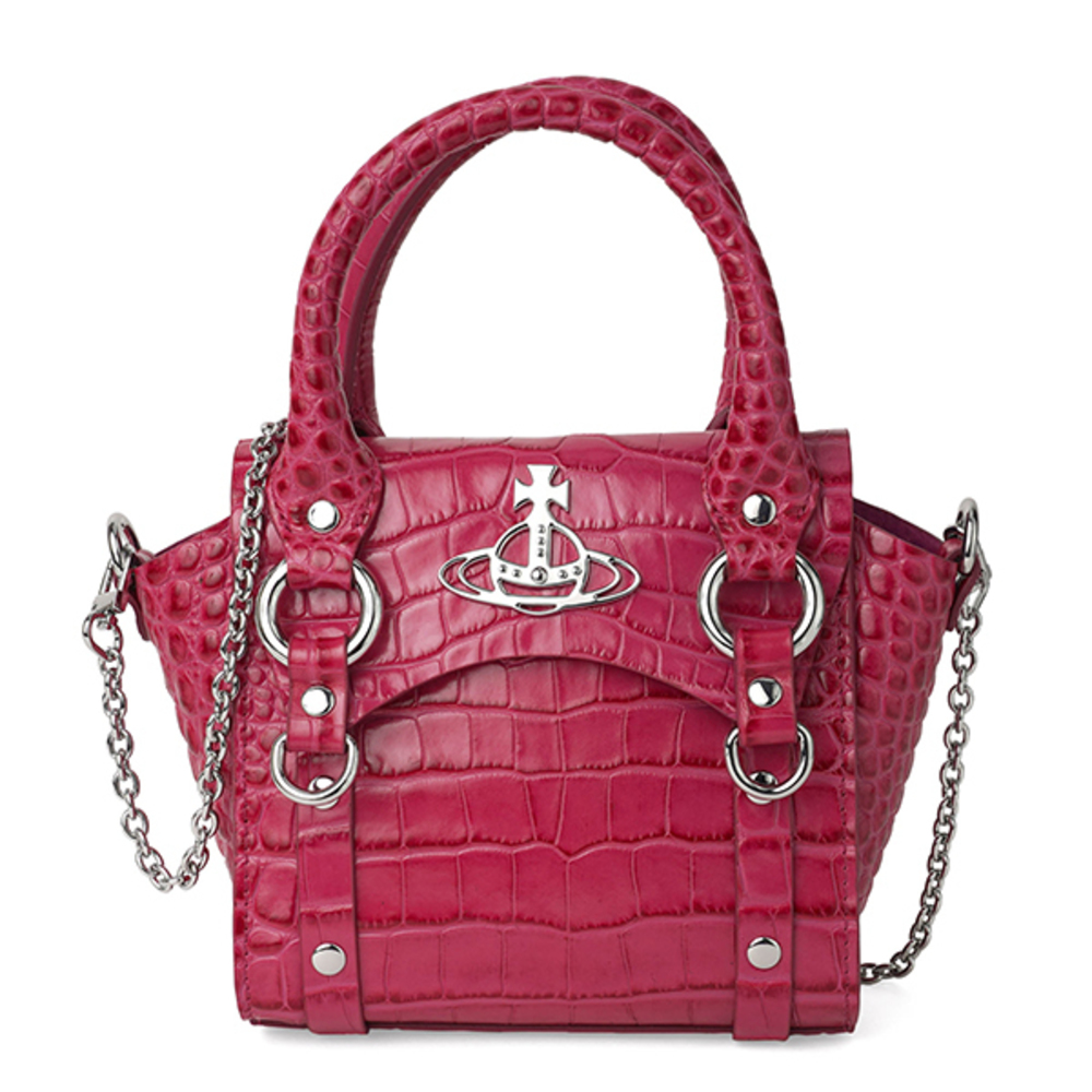 Vivienne Westwood Betty Crocodile Handbag Pink
